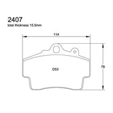 Pagid U-2407  RS 29 Yellow Racing Brake Pads